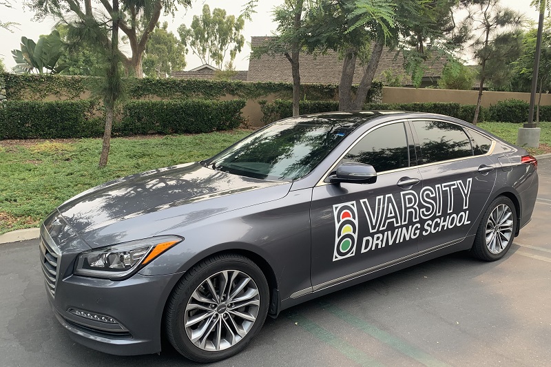 Newport Beach Behind the Wheel Training Vehicle Parked in a Parking Lot