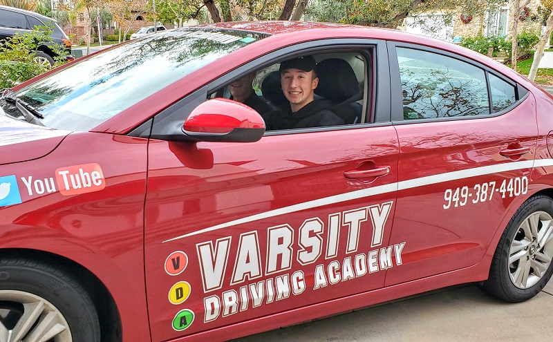 Driving Lessons in Irvine Student Sitting Inside a Training Vehicle