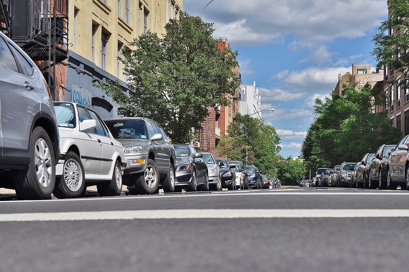 Parallel Parking Steps View of a Street with Cars Parked in a Line