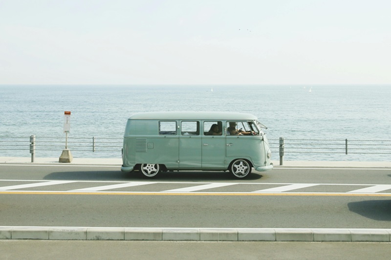 Best Middle College High School Driving School an Old School VW Van Driving on a Road Next to the Shoreline