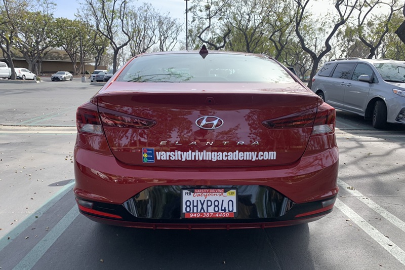 Best Early College High School Driving School Close Up of the Back of a Training Vehicle
